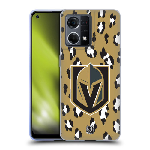 NHL Vegas Golden Knights Leopard Patten Soft Gel Case for OPPO Reno8 4G