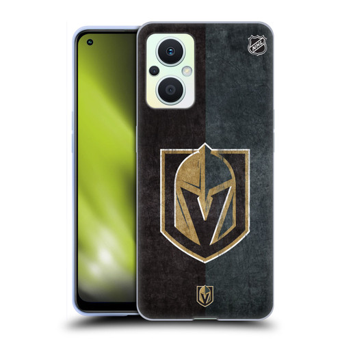 NHL Vegas Golden Knights Half Distressed Soft Gel Case for OPPO Reno8 Lite