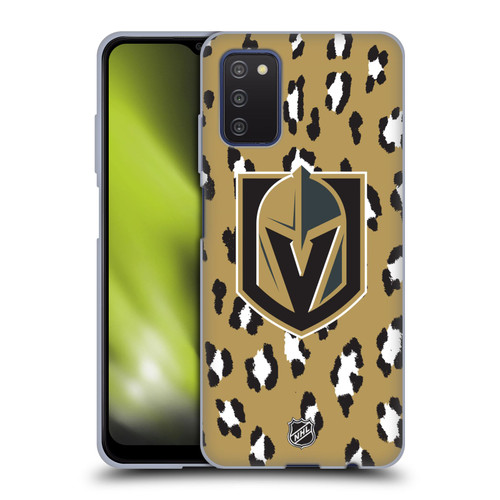 NHL Vegas Golden Knights Leopard Patten Soft Gel Case for Samsung Galaxy A03s (2021)