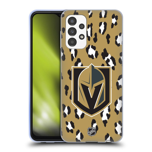 NHL Vegas Golden Knights Leopard Pattern Soft Gel Case for Samsung Galaxy A13 (2022)