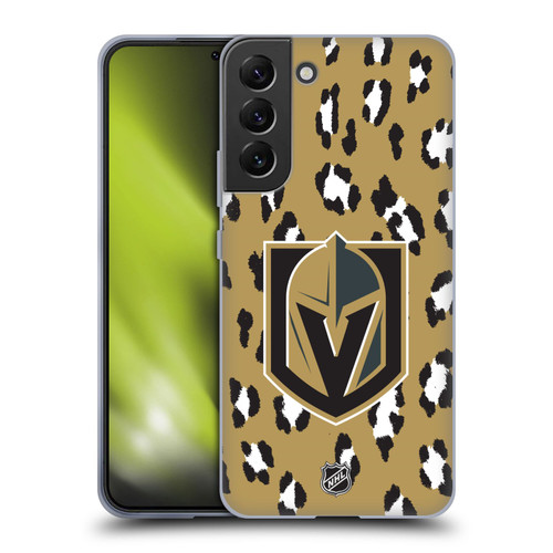 NHL Vegas Golden Knights Leopard Patten Soft Gel Case for Samsung Galaxy S22+ 5G