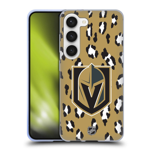 NHL Vegas Golden Knights Leopard Pattern Soft Gel Case for Samsung Galaxy S23 5G