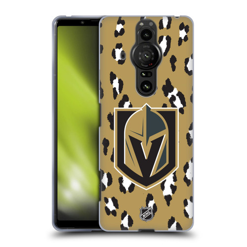 NHL Vegas Golden Knights Leopard Patten Soft Gel Case for Sony Xperia Pro-I