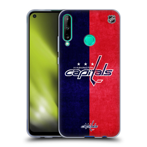 NHL Washington Capitals Half Distressed Soft Gel Case for Huawei P40 lite E