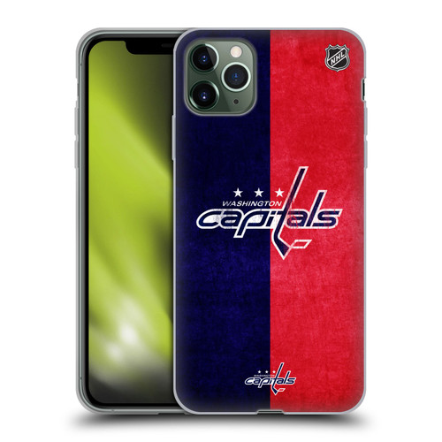 NHL Washington Capitals Half Distressed Soft Gel Case for Apple iPhone 11 Pro Max