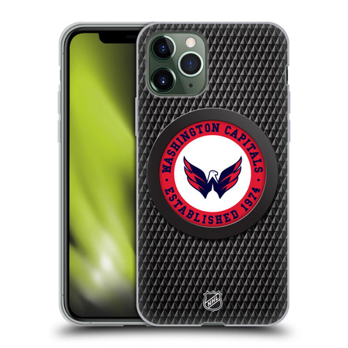 NHL Washington Capitals Puck Texture Soft Gel Case for Apple iPhone 11 Pro