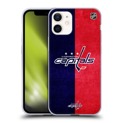 NHL Washington Capitals Half Distressed Soft Gel Case for Apple iPhone 12 Mini