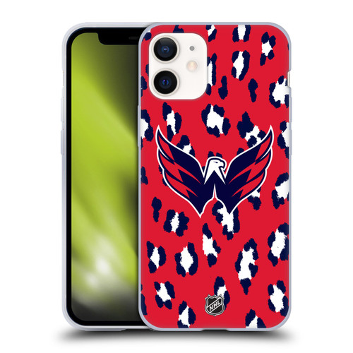 NHL Washington Capitals Leopard Pattern Soft Gel Case for Apple iPhone 12 Mini
