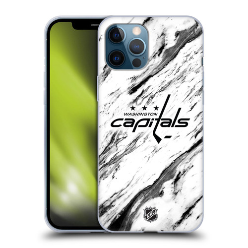 NHL Washington Capitals Marble Soft Gel Case for Apple iPhone 12 Pro Max