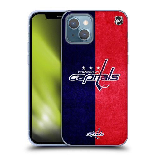 NHL Washington Capitals Half Distressed Soft Gel Case for Apple iPhone 13