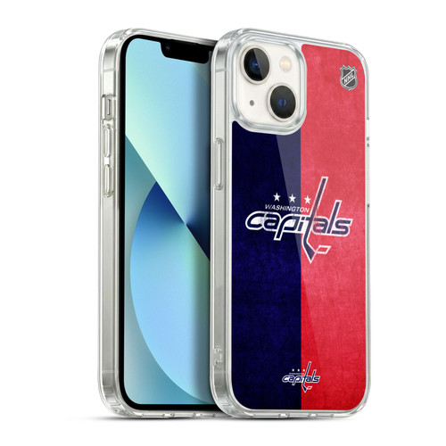 NHL Washington Capitals Half Distressed Soft Gel Case for Apple iPhone 13