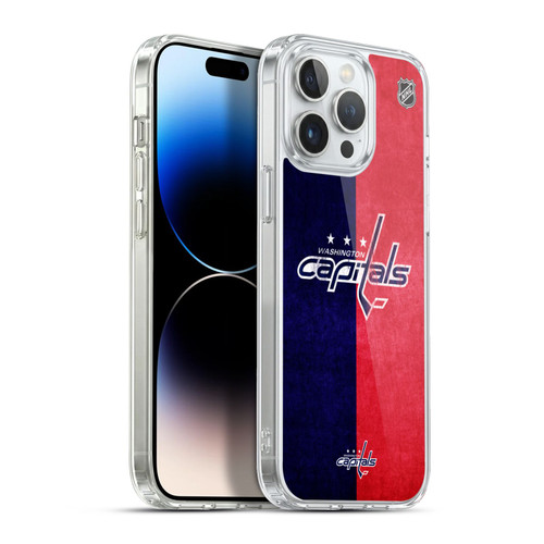 NHL Washington Capitals Half Distressed Soft Gel Case for Apple iPhone 13 Pro Max