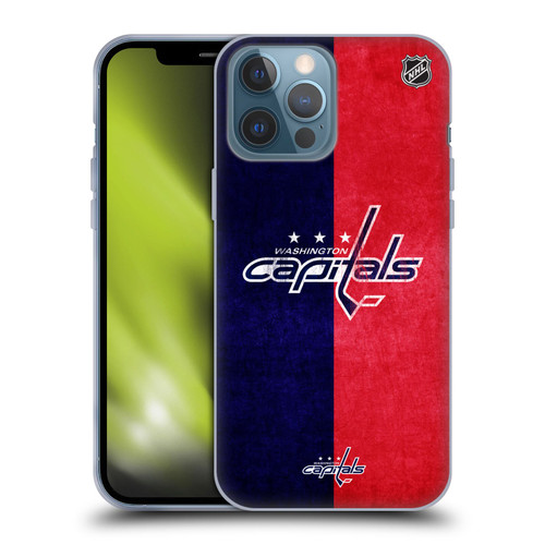NHL Washington Capitals Half Distressed Soft Gel Case for Apple iPhone 13 Pro Max
