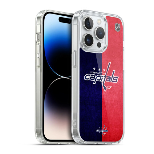 NHL Washington Capitals Half Distressed Soft Gel Case for Apple iPhone 13 Pro