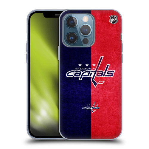 NHL Washington Capitals Half Distressed Soft Gel Case for Apple iPhone 13 Pro