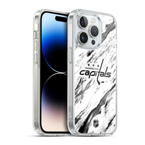 NHL Washington Capitals Marble Soft Gel Case for Apple iPhone 13 Pro