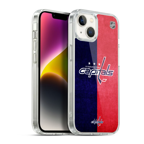 NHL Washington Capitals Half Distressed Soft Gel Case for Apple iPhone 14 Plus