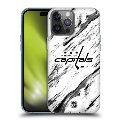 NHL Washington Capitals Marble Soft Gel Case for Apple iPhone 14 Pro Max