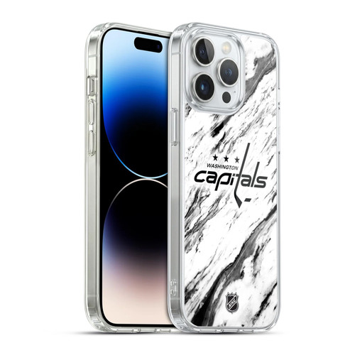 NHL Washington Capitals Marble Soft Gel Case for Apple iPhone 14 Pro Max