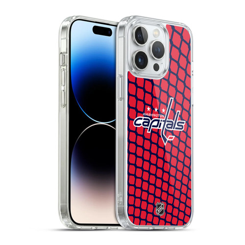 NHL Washington Capitals Net Pattern Soft Gel Case for Apple iPhone 14 Pro Max