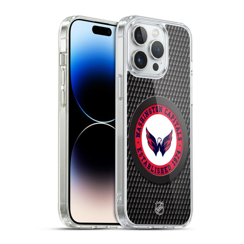 NHL Washington Capitals Puck Texture Soft Gel Case for Apple iPhone 14 Pro Max