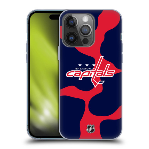 NHL Washington Capitals Cow Pattern Soft Gel Case for Apple iPhone 14 Pro