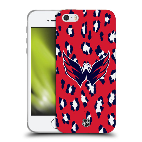 NHL Washington Capitals Leopard Patten Soft Gel Case for Apple iPhone 5 / 5s / iPhone SE 2016