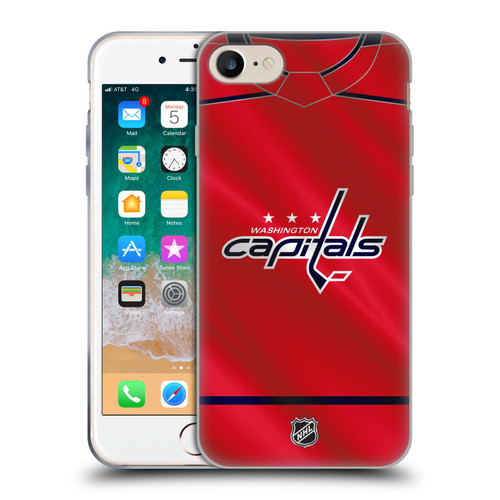 NHL Washington Capitals Jersey Soft Gel Case for Apple iPhone 7 / 8 / SE 2020 & 2022