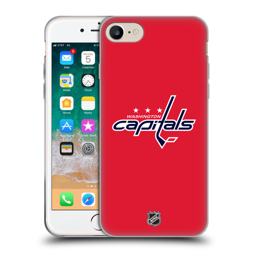 NHL Washington Capitals Plain Soft Gel Case for Apple iPhone 7 / 8 / SE 2020 & 2022