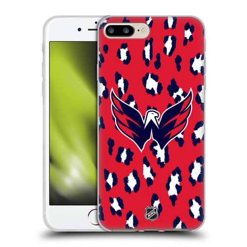 NHL Washington Capitals Leopard Patten Soft Gel Case for Apple iPhone 7 Plus / iPhone 8 Plus