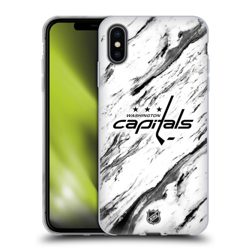 NHL Washington Capitals Marble Soft Gel Case for Apple iPhone XS Max