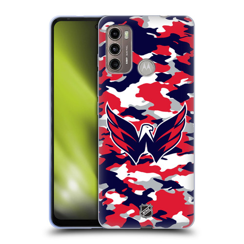 NHL Washington Capitals Camouflage Soft Gel Case for Motorola Moto G60 / Moto G40 Fusion