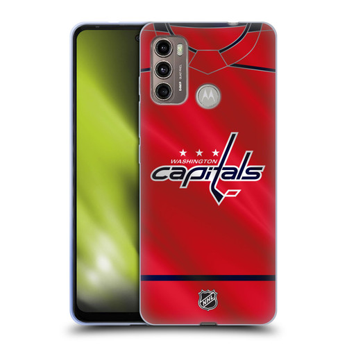 NHL Washington Capitals Jersey Soft Gel Case for Motorola Moto G60 / Moto G40 Fusion