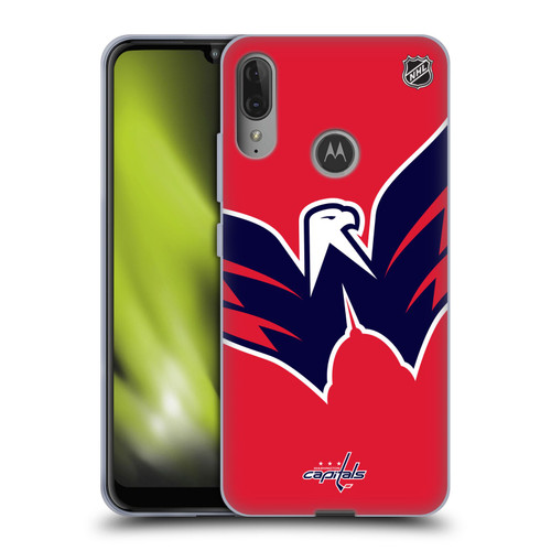NHL Washington Capitals Oversized Soft Gel Case for Motorola Moto E6 Plus