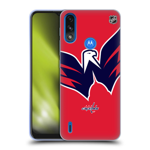NHL Washington Capitals Oversized Soft Gel Case for Motorola Moto E7 Power / Moto E7i Power