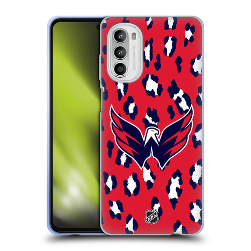 NHL Washington Capitals Leopard Pattern Soft Gel Case for Motorola Moto G52