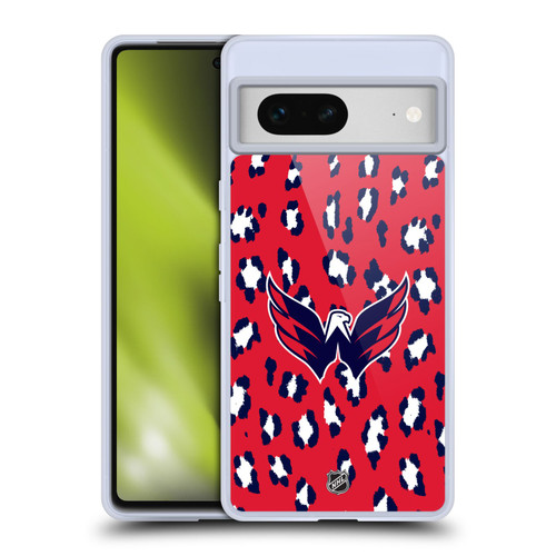 NHL Washington Capitals Leopard Pattern Soft Gel Case for Google Pixel 7