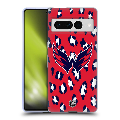 NHL Washington Capitals Leopard Pattern Soft Gel Case for Google Pixel 7 Pro