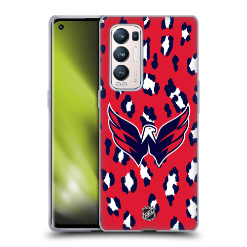 NHL Washington Capitals Leopard Pattern Soft Gel Case for OPPO Find X3 Neo / Reno5 Pro+ 5G