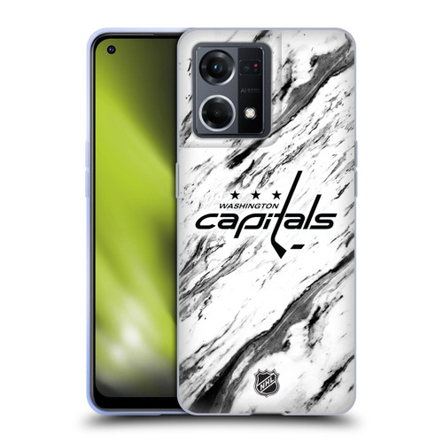 NHL Washington Capitals Marble Soft Gel Case for OPPO Reno8 4G