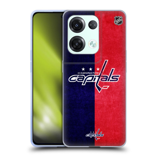 NHL Washington Capitals Half Distressed Soft Gel Case for OPPO Reno8 Pro