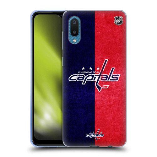 NHL Washington Capitals Half Distressed Soft Gel Case for Samsung Galaxy A02/M02 (2021)