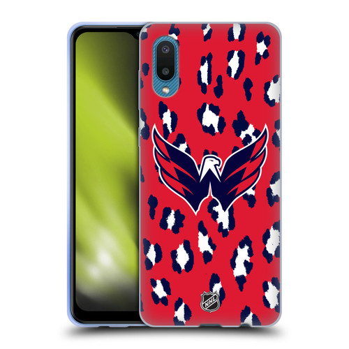 NHL Washington Capitals Leopard Pattern Soft Gel Case for Samsung Galaxy A02/M02 (2021)