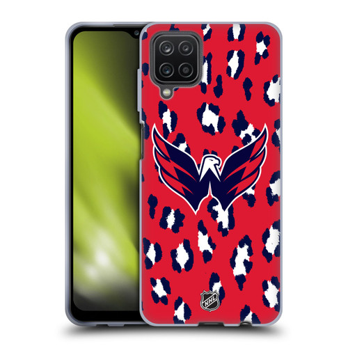NHL Washington Capitals Leopard Pattern Soft Gel Case for Samsung Galaxy A12 (2020)