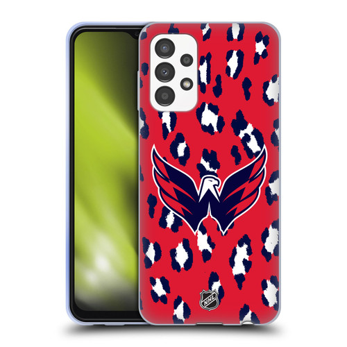 NHL Washington Capitals Leopard Pattern Soft Gel Case for Samsung Galaxy A13 (2022)