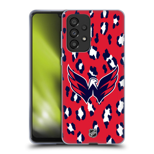NHL Washington Capitals Leopard Pattern Soft Gel Case for Samsung Galaxy A33 5G (2022)