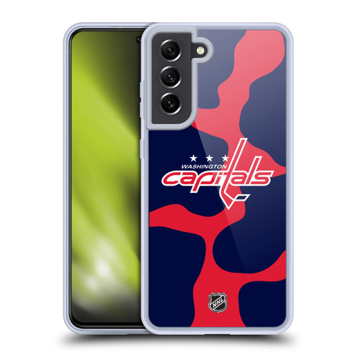 NHL Washington Capitals Cow Pattern Soft Gel Case for Samsung Galaxy S21 FE 5G