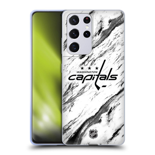 NHL Washington Capitals Marble Soft Gel Case for Samsung Galaxy S21 Ultra 5G
