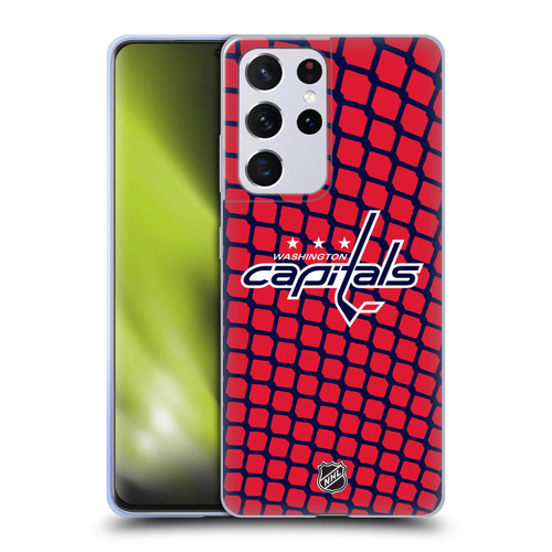 NHL Washington Capitals Net Pattern Soft Gel Case for Samsung Galaxy S21 Ultra 5G