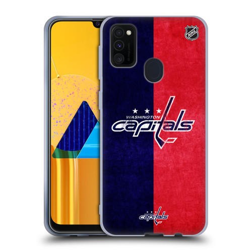 NHL Washington Capitals Half Distressed Soft Gel Case for Samsung Galaxy M30s (2019)/M21 (2020)
